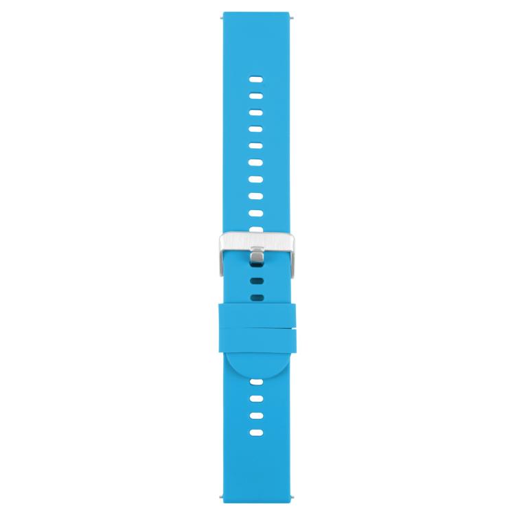 19mm Solid Color Steel Buckle Silicone Watch Band(Blue) - 20mm Bands by PMc TechLife | Online Shopping South Africa | PMc TechLife | Buy Now Pay Later Mobicred