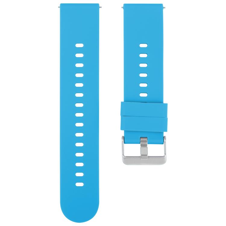 22mm Solid Color Steel Buckle Silicone Watch Band(Blue) - free shipping - PMc TechLife - Order now!