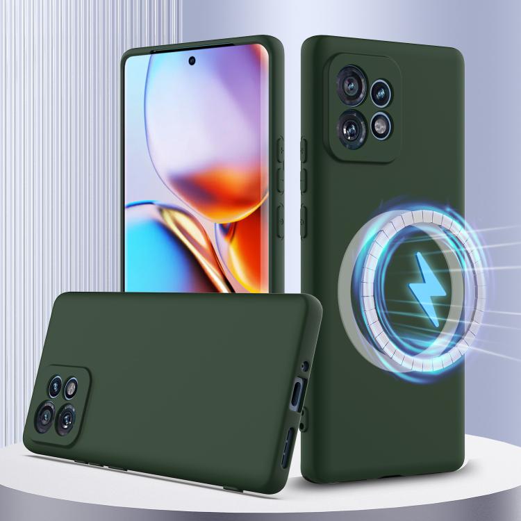 For Motorola Edge 40 Pro 5G Shockproof Silicone Magsafe Phone Case(Dark Green) - free shipping - PMC TechLife - Order now!