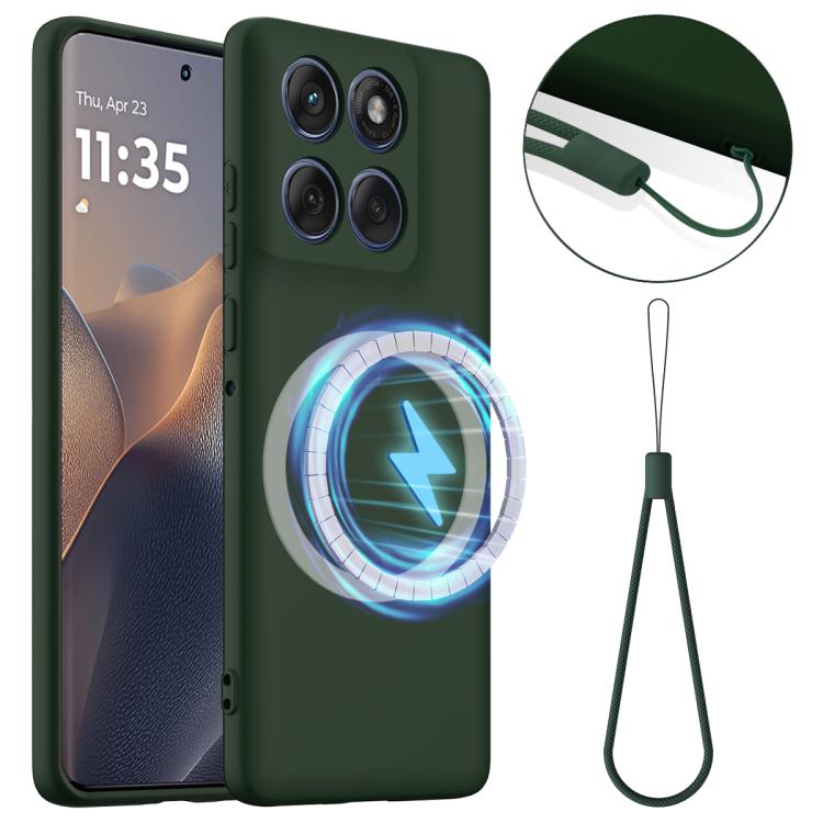 For Motorola Edge 2025 5G Shockproof Silicone Magsafe Phone Case(Dark Green) - free shipping - PMC TechLife - Order now!
