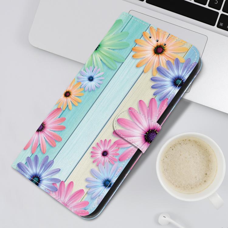 For iPhone 16e Crystal Texture Colored Drawing Leather Phone Case(Sunflowers) - iPhone 16e Cases by PMC TechLife | Online Shopping South Africa | PMC TechLife | Buy Now Pay Later Mobicred
