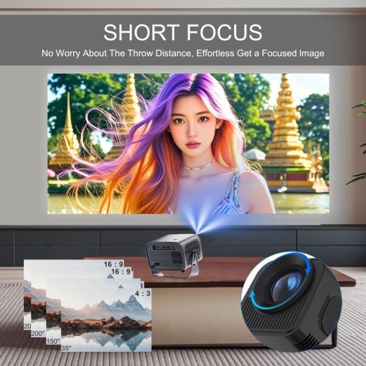 A10 Plus 1280 x 720P 200ANSI Amlogic H713 CPU Android 11.0 Smart Projector, AU Plug(Metal Grey) - LED Projector by PMC TechLife | Online Shopping South Africa | PMC TechLife | Buy Now Pay Later Mobicred