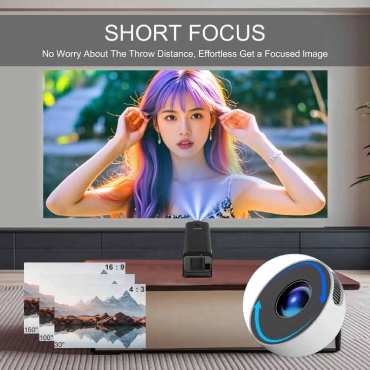 M10 1280 x 720P 200ANSI Amlogic H713 CPU Android 11.0 Smart Projector, UK Plug(White) - LED Projector by PMC TechLife | Online Shopping South Africa | PMC TechLife | Buy Now Pay Later Mobicred