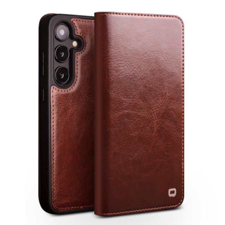 For Samsung Galaxy S25+ 5G QIALINO Genuine Leather Phone Case(Brown) - Galaxy S25+ 5G Cases by QIALINO | Online Shopping South Africa | PMC Jewellery | Buy Now Pay Later Mobicred