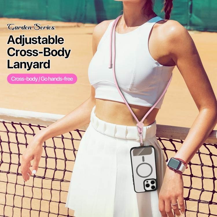 DUX DUCIS Garden Series Begonia Pattern Adjustable Crossbody Phone Lanyard(Light Pink) - Lanyards & Wrist Straps by DUX DUCIS | Online Shopping South Africa | PMc TechLife | Buy Now Pay Later Mobicred