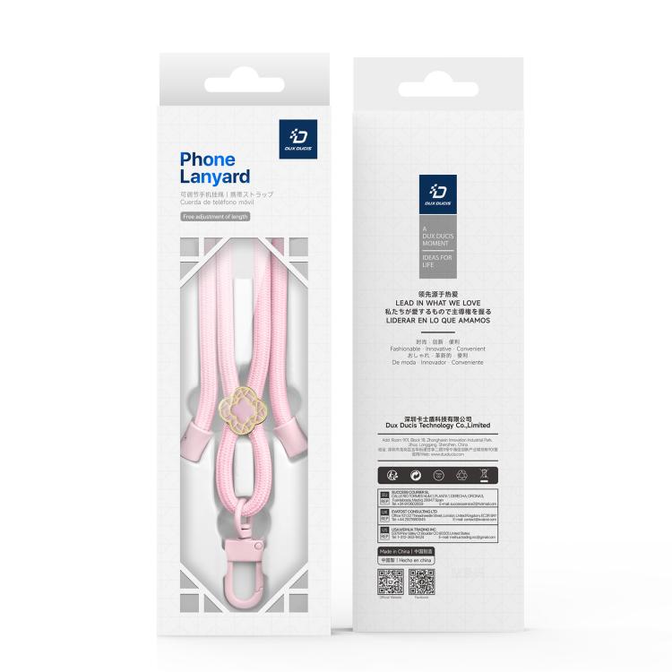 DUX DUCIS Garden Series Begonia Pattern Adjustable Crossbody Phone Lanyard(Light Pink) - Lanyards & Wrist Straps by DUX DUCIS | Online Shopping South Africa | PMc TechLife | Buy Now Pay Later Mobicred