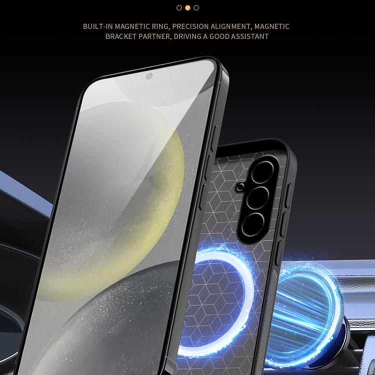 For Samsung Galaxy S25 5G HUIYI Leather Magnetic Phone Case(Black) - Galaxy S25 5G Cases by PMC Jewellery | Online Shopping South Africa | PMC Jewellery | Buy Now Pay Later Mobicred