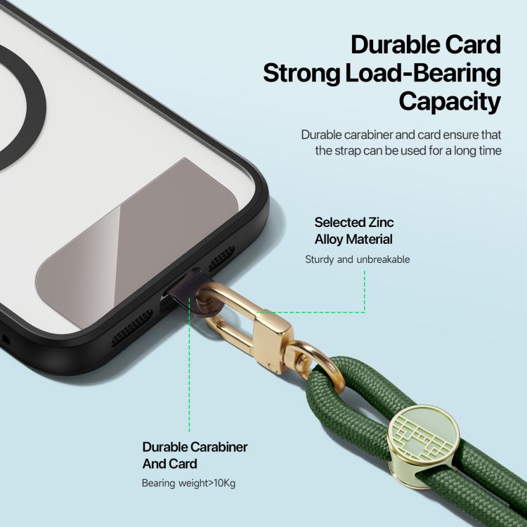DUX DUCIS Garden Series Tile Pattern Adjustable Crossbody Phone Lanyard(Army Green) - Lanyards & Wrist Straps by DUX DUCIS | Online Shopping South Africa | PMc TechLife | Buy Now Pay Later Mobicred
