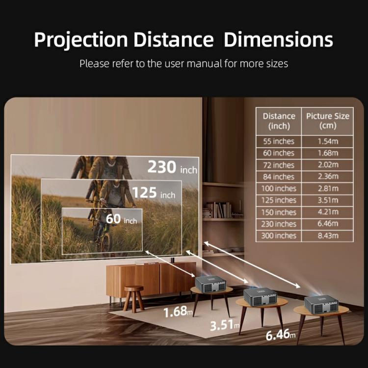 AUN U002 1920x1080P 970ANSI Android 12 Home Theater Smart Projector, UK Plug(Dark Grey) - LED Projector by AUN | Online Shopping South Africa | PMc TechLife | Buy Now Pay Later Mobicred