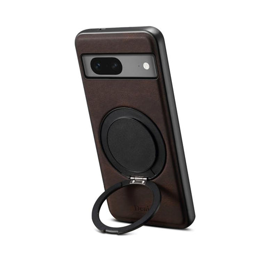 For Google Pixel 7 Denior A14 Skin Feel Rotating Holder MagSafe Phone Case(Brown) - Google Cases by Denior | Online Shopping South Africa | PMC Jewellery | Buy Now Pay Later Mobicred