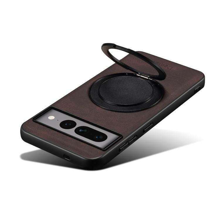 For Google Pixel 7 Pro Denior A14 Skin Feel Rotating Holder MagSafe Phone Case(Brown) - free shipping - PMC TechLife - Order now!