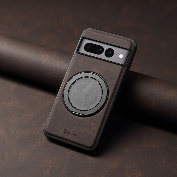 For Google Pixel 7 Pro Denior A14 Skin Feel Rotating Holder MagSafe Phone Case(Brown) - free shipping - PMC TechLife - Order now!