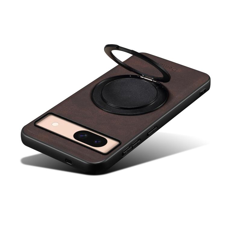 For Google Pixel 8a Denior A14 Skin Feel Rotating Holder MagSafe Phone Case(Brown) - free shipping - PMC TechLife - Order now!