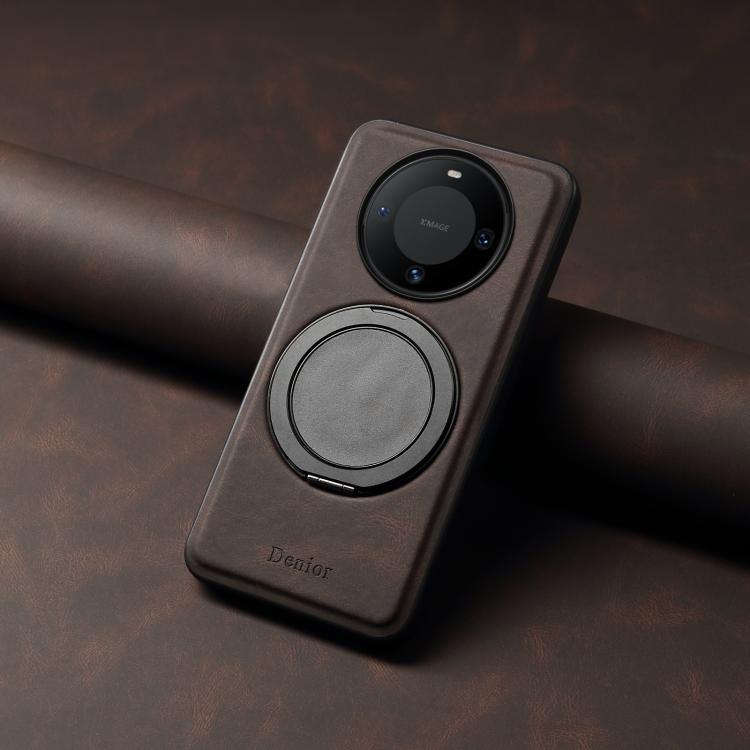 For Huawei Mate 60 Denior A14 Skin Feel Rotating Holder MagSafe Phone Case(Brown) - Huawei Cases by Denior | Online Shopping South Africa | PMC TechLife | Buy Now Pay Later Mobicred