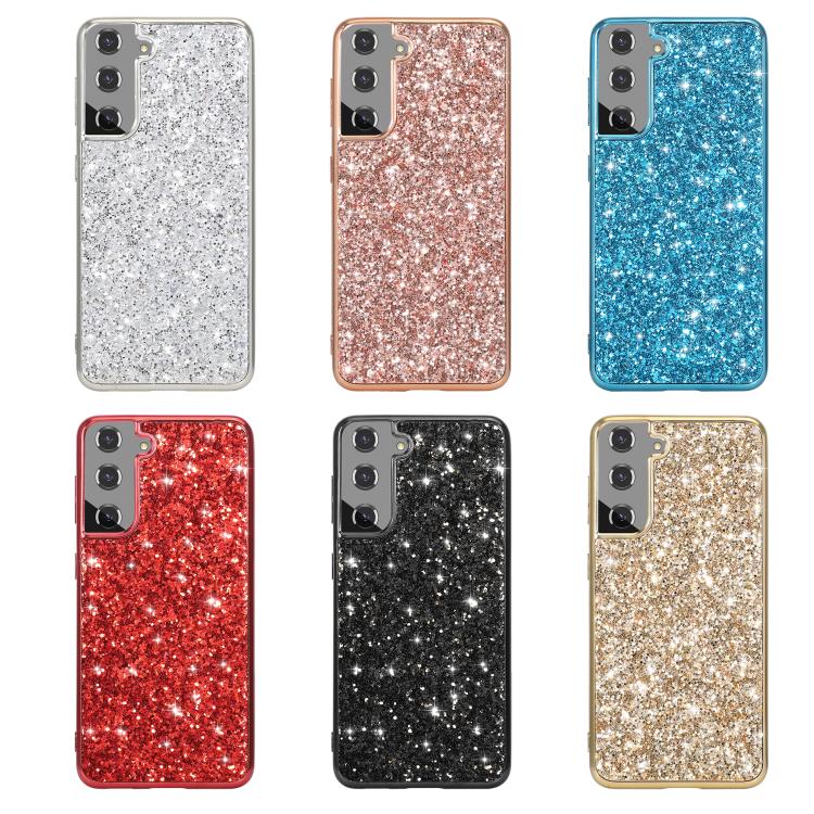 For Samsung Galaxy S25 5G Glitter Powder Shockproof TPU Phone Case(Blue) - Galaxy S25 5G Cases by PMC Jewellery | Online Shopping South Africa | PMC Jewellery | Buy Now Pay Later Mobicred