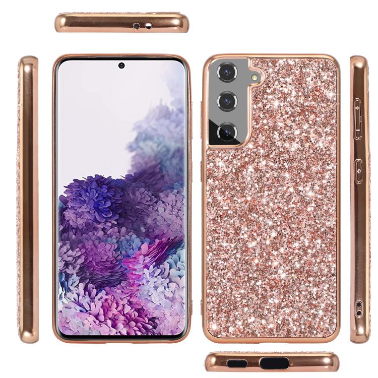 For Samsung Galaxy S25 5G Glitter Powder Shockproof TPU Phone Case(Blue) - Galaxy S25 5G Cases by PMC Jewellery | Online Shopping South Africa | PMC Jewellery | Buy Now Pay Later Mobicred