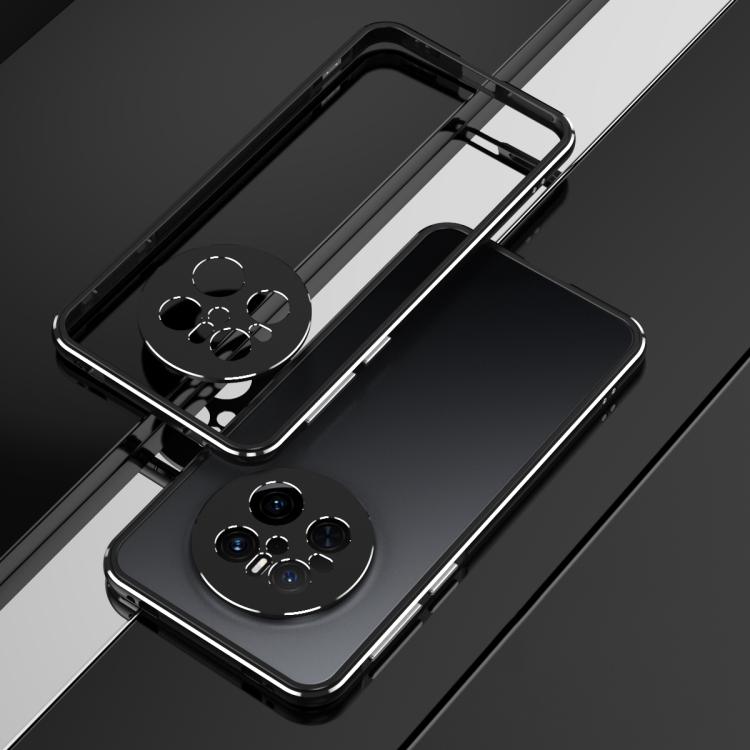 For Huawei Mate 70 Aurora Series Lens Protector + Metal Frame Phone Case(Black Silver) - Huawei Cases by PMC TechLife | Online Shopping South Africa | PMC TechLife | Buy Now Pay Later Mobicred