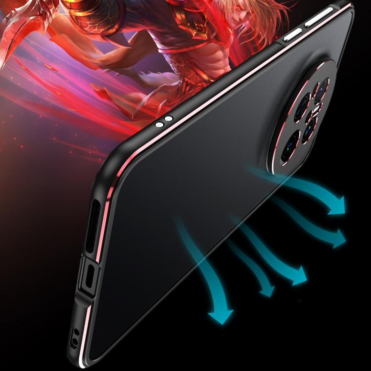 For Huawei Mate 70 Aurora Series Lens Protector + Metal Frame Phone Case(Black Red) - Huawei Cases by PMC TechLife | Online Shopping South Africa | PMC TechLife | Buy Now Pay Later Mobicred