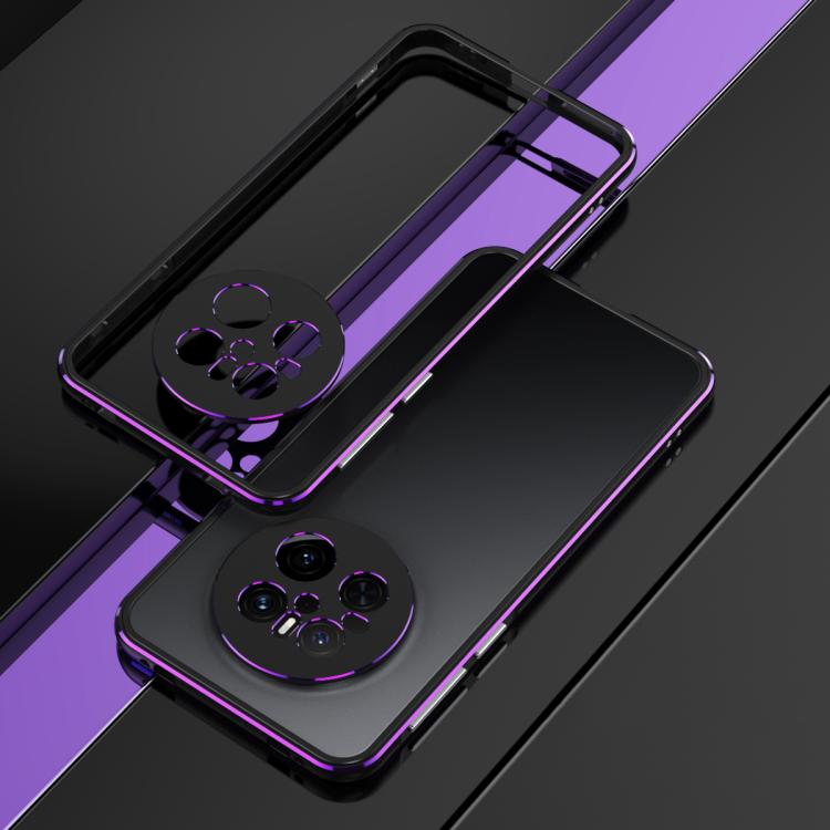 For Huawei Mate 70 Aurora Series Lens Protector + Metal Frame Phone Case(Black Purple) - Huawei Cases by PMC TechLife | Online Shopping South Africa | PMC TechLife | Buy Now Pay Later Mobicred
