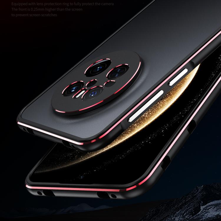For Huawei Mate 70 Aurora Series Lens Protector + Metal Frame Phone Case(Black Purple) - Huawei Cases by PMC TechLife | Online Shopping South Africa | PMC TechLife | Buy Now Pay Later Mobicred