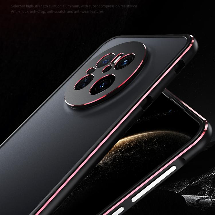 For Huawei Mate 70 Aurora Series Lens Protector + Metal Frame Phone Case(Black Purple) - Huawei Cases by PMC TechLife | Online Shopping South Africa | PMC TechLife | Buy Now Pay Later Mobicred