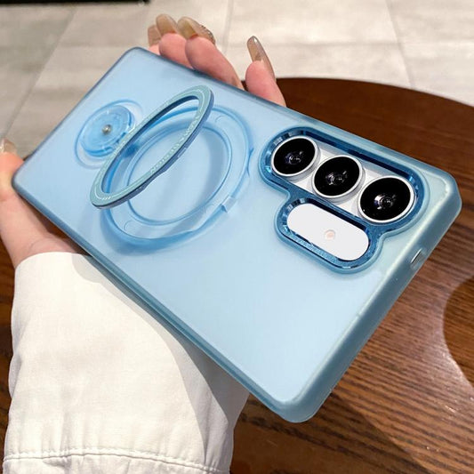 For Samsung Galaxy S25+ 5G Rotation Holder MagSafe Phone Case(Blue) - Galaxy S25+ 5G Cases by PMC Jewellery | Online Shopping South Africa | PMC Jewellery | Buy Now Pay Later Mobicred