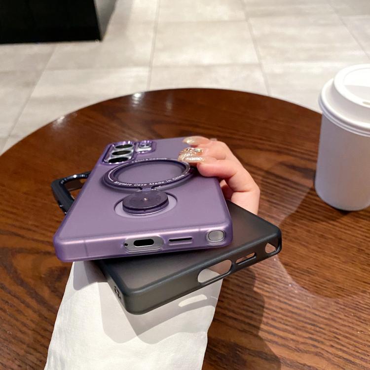 For Samsung Galaxy S25+ 5G Rotation Holder MagSafe Phone Case(Purple) - Galaxy S25+ 5G Cases by PMC Jewellery | Online Shopping South Africa | PMC Jewellery | Buy Now Pay Later Mobicred