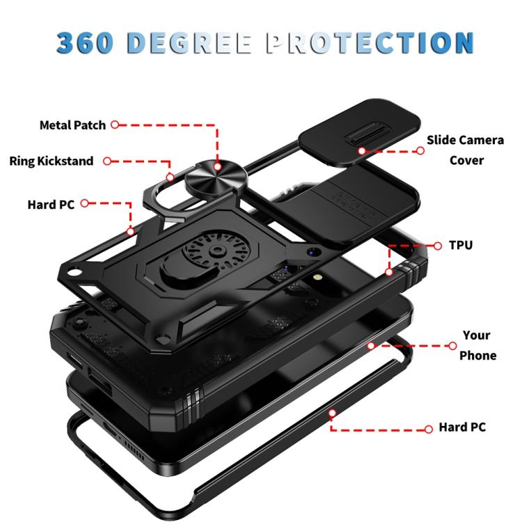 For Samsung Galaxy S25 5G Sliding Camshield TPU Hybrid PC Phone Case with Holder(Black) - free shipping - PMC Jewellery - Order now!