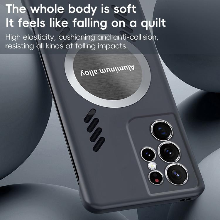 For Samsung Galaxy S25 Ultra 5G All-inclusive Lens Frameless Graphene Cooling Phone Case(Black) - Galaxy S25 Ultra 5G Cases by PMC Jewellery | Online Shopping South Africa | PMC Jewellery | Buy Now Pay Later Mobicred