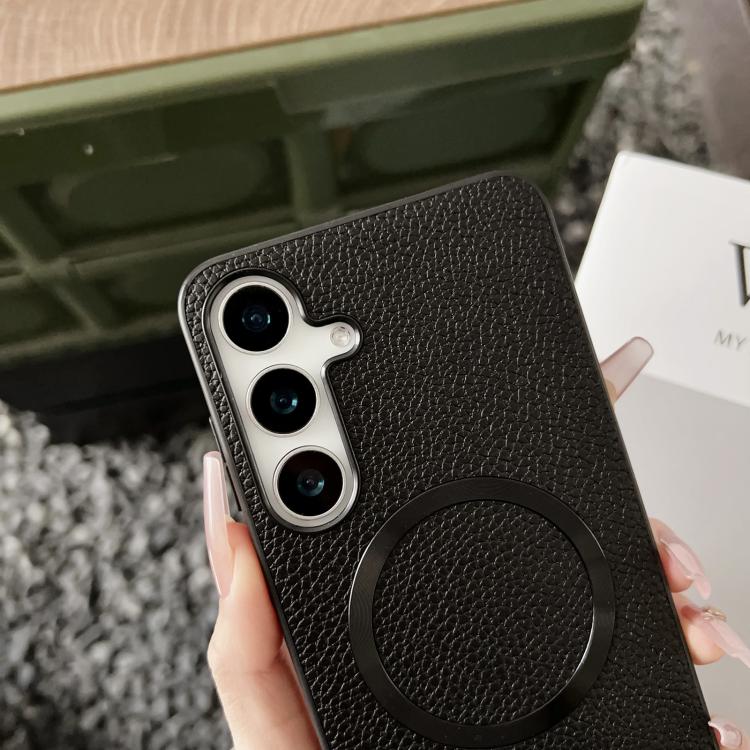 For Samsung Galaxy S25+ 5G CD Magsafe Magnetic Litchi Texture Phone Case(Blue) - Galaxy S25+ 5G Cases by PMC TechLife | Online Shopping South Africa | PMC TechLife | Buy Now Pay Later Mobicred