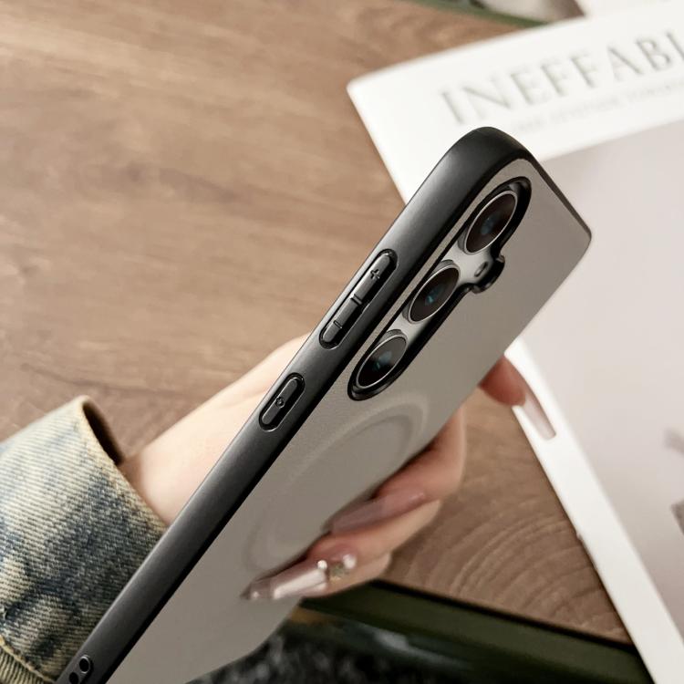 For Samsung Galaxy S25+ 5G Magsafe Magnetic Plain Leather Phone Case(Light Green) - Galaxy S25+ 5G Cases by PMC TechLife | Online Shopping South Africa | PMC TechLife | Buy Now Pay Later Mobicred