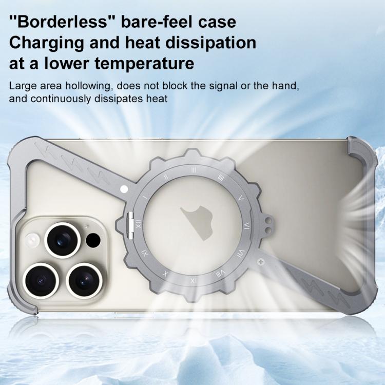For iPhone 13 Pro Max Z-shaped Frameless Metal 360 Holder MagSafe Phone Case(Space Grey) - iPhone 13 Pro Max Cases by PMc TechLife | Online Shopping South Africa | PMc TechLife | Buy Now Pay Later Mobicred