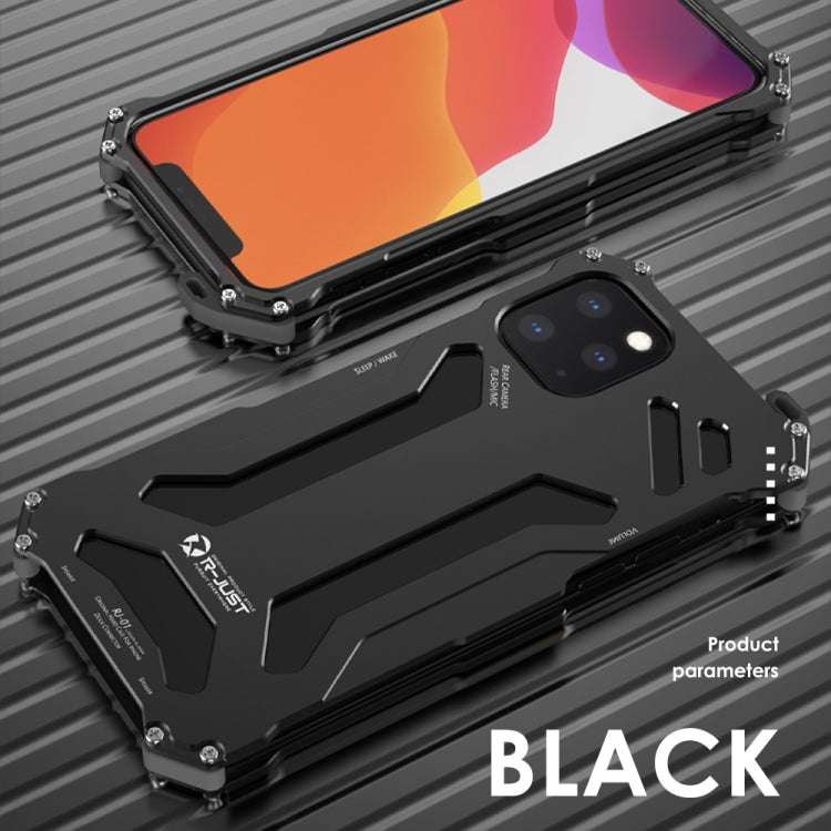 For iPhone 12 Pro Max R-JUST Shockproof Armor Metal Protective Case(Black) - free shipping - PMC TechLife - Order now!