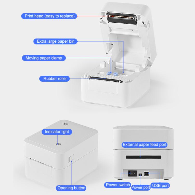 HPRT D35 Bluetooth Version Express Electronic Waybill Printer, Plug:AU Plug(White) - Printer by PMC TechLife | Online Shopping South Africa | PMC TechLife | Buy Now Pay Later Mobicred