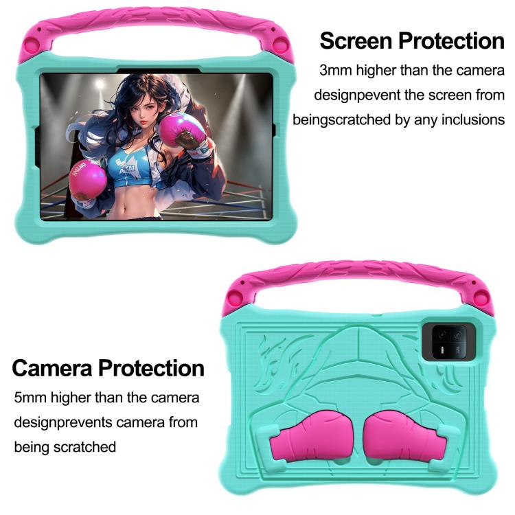 For Huawei MatePad SE 11 2024 Boxing Series Kickstand EVA Shockproof Tablet Case with Shoulder Strap(Mint Rose Red) - Huawei by PMC TechLife | Online Shopping South Africa | PMC TechLife | Buy Now Pay Later Mobicred