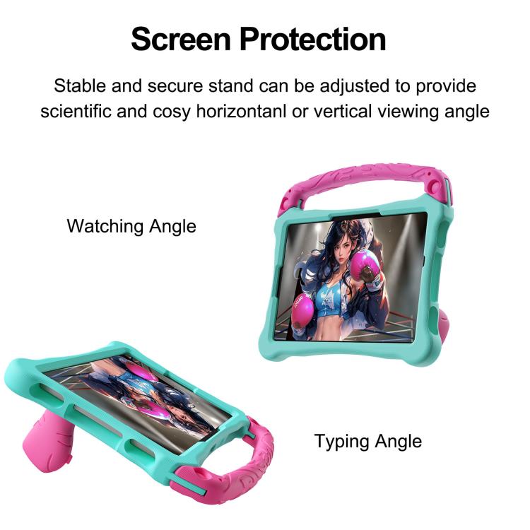 For Huawei MatePad SE 11 2024 Boxing Series Kickstand EVA Shockproof Tablet Case with Shoulder Strap(Mint Rose Red) - Huawei by PMC TechLife | Online Shopping South Africa | PMC TechLife | Buy Now Pay Later Mobicred