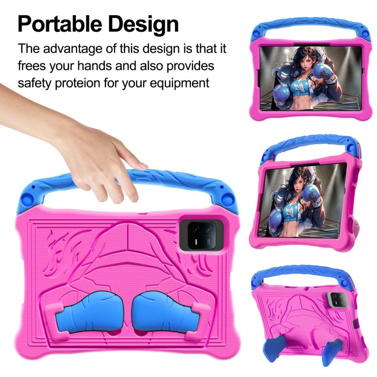 For Honor Pad X8a 11 inch Boxing Series Kickstand EVA Shockproof Tablet Case with Shoulder Strap(Rose Red Blue) - Honor by PMC TechLife | Online Shopping South Africa | PMC TechLife | Buy Now Pay Later Mobicred
