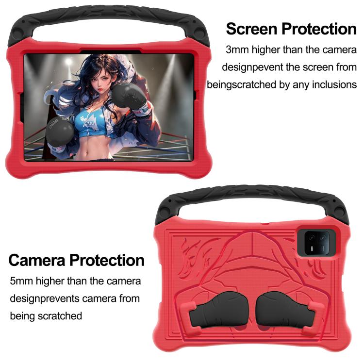 For Lenovo Tab M11/ Xiaoxin Pad 11 2024/2025 Boxing Series Kickstand EVA Shockproof Tablet Case with Shoulder Strap(Red Black) - Lenovo by PMC TechLife | Online Shopping South Africa | PMC TechLife | Buy Now Pay Later Mobicred