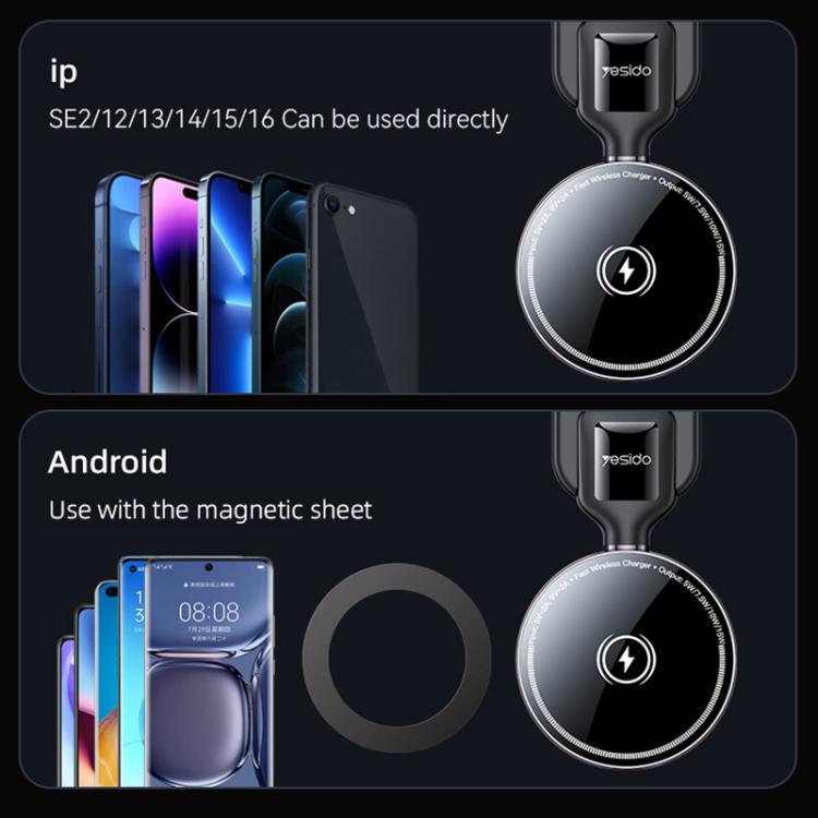 Yesido C316 15W Magsafe Magnetic Car Wireless Charger(Black) - Wireless Charger Holders by PMc TechLife | Online Shopping South Africa | PMc TechLife | Buy Now Pay Later Mobicred