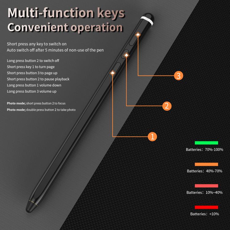 C1 Multifunctional Bluetooth Capacitive Pen for Mobile Phones / Tablets PC(Black) - Stylus Pen by PMC TechLife | Online Shopping South Africa | PMC TechLife | Buy Now Pay Later Mobicred