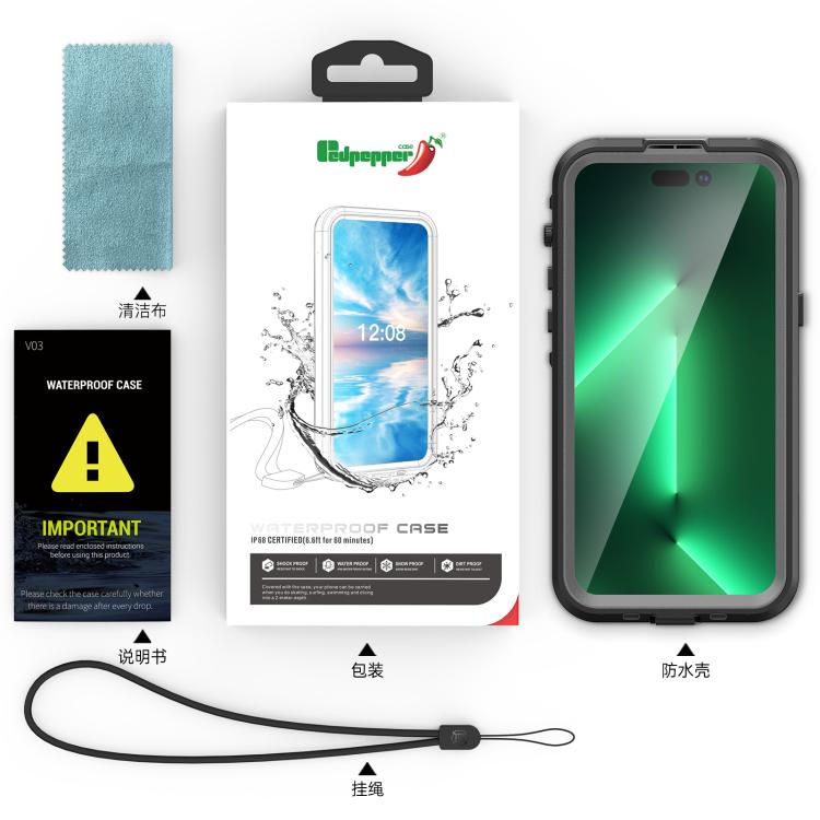 For Samsung Galaxy A55 5G RedPepper 360 Full Body Rugged IP68 Waterproof Phone Case(Black) - free shipping - PMc TechLife - Order now!