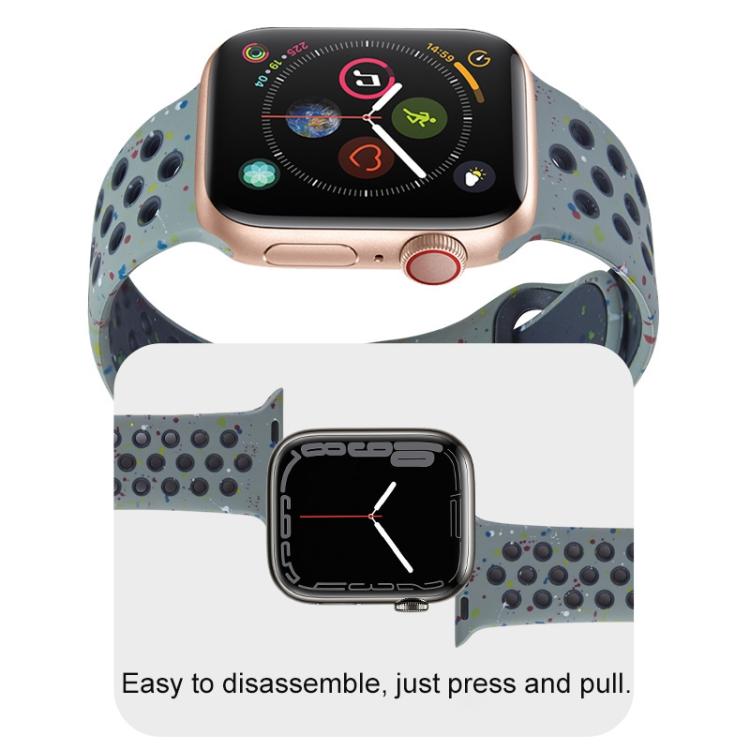 For Apple Watch 42mm / 41mm / 40mm / 38mm Coloful Silicone Watch Band(Dark Blue Mango) - free shipping - PMc TechLife - Order now!