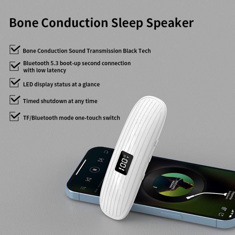 QY10-B Bone Conduction Bluetooth 5.3  Sleep Speaker(White) - free shipping - PMC TechLife - Order now!