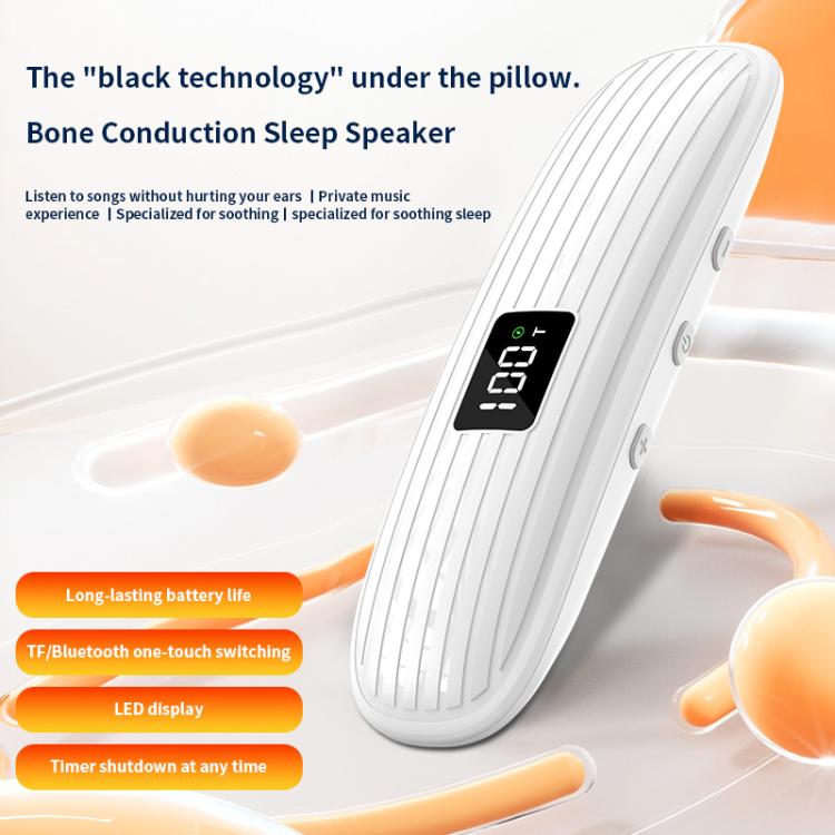 QY10-B Bone Conduction Bluetooth 5.3  Sleep Speaker(White) - free shipping - PMC TechLife - Order now!