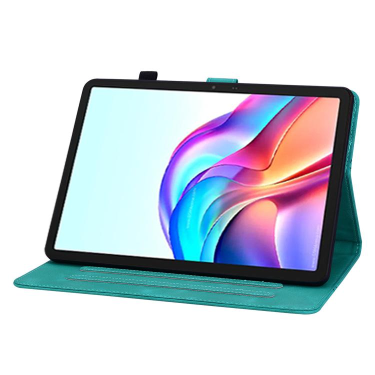 For Tecno Megapad 11 Lily Embossed Leather Tablet Case(Green) - Others by PMC TechLife | Online Shopping South Africa | PMC TechLife | Buy Now Pay Later Mobicred