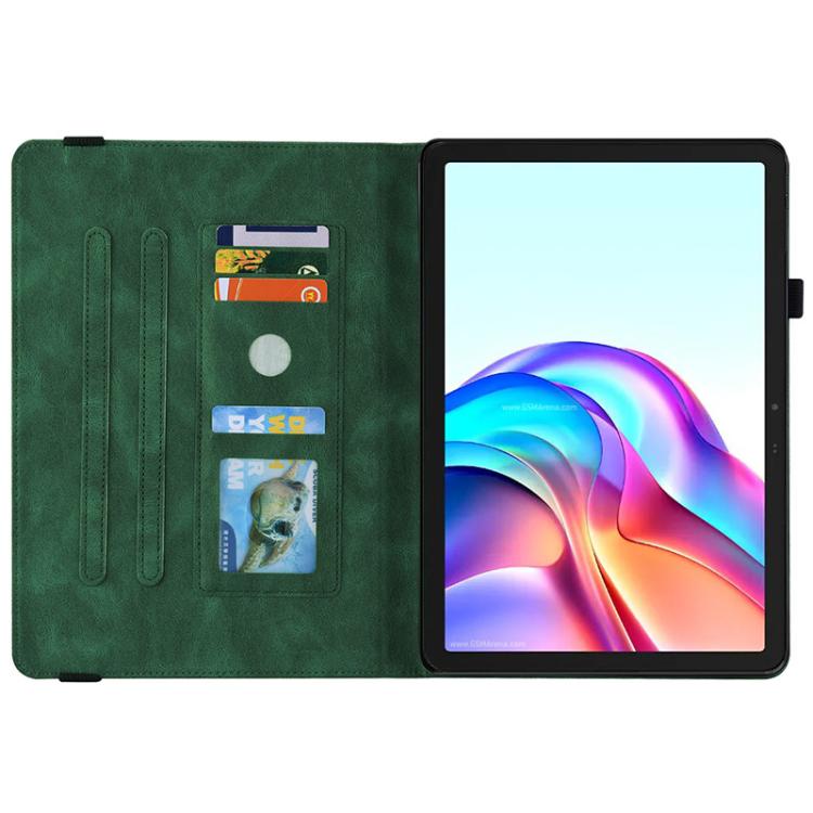 For Tecno Megapad 11 Butterfly Flower Embossed Leather Tablet Case(Green) - Others by PMC TechLife | Online Shopping South Africa | PMC TechLife | Buy Now Pay Later Mobicred
