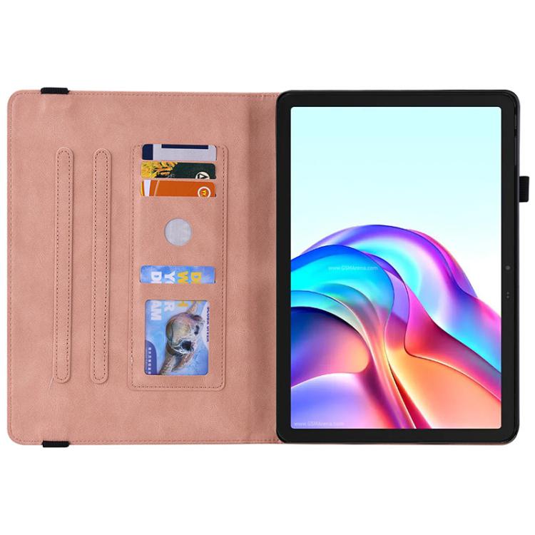 For Tecno Megapad 11 Butterfly Flower Embossed Leather Tablet Case(Rose Gold) - Others by PMC TechLife | Online Shopping South Africa | PMC TechLife | Buy Now Pay Later Mobicred
