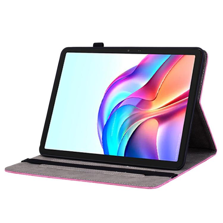 For Tecno Megapad 11 Butterfly Rose Embossed Leather Tablet Case(Rose Red) - Others by PMC TechLife | Online Shopping South Africa | PMC TechLife | Buy Now Pay Later Mobicred