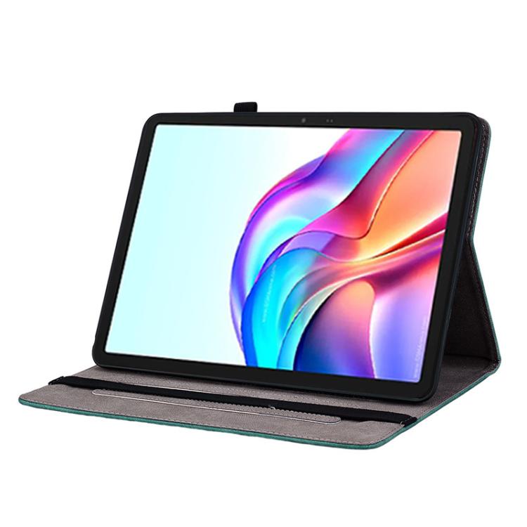For Tecno Megapad 11 Butterfly Rose Embossed Leather Tablet Case(Green) - Others by PMC TechLife | Online Shopping South Africa | PMC TechLife | Buy Now Pay Later Mobicred