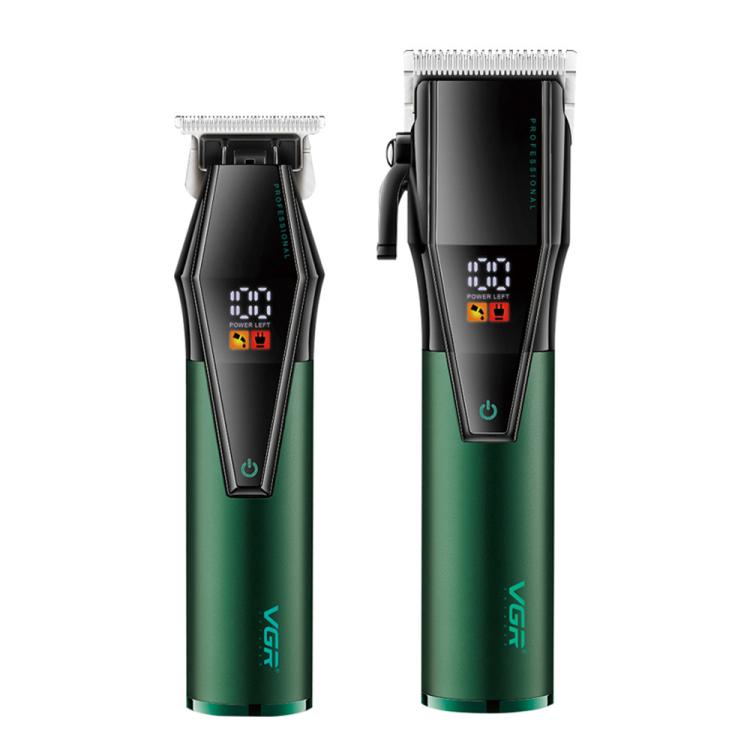 VGR V-677 LED Digital Display Electric Hair Clipper & Trimmer Set(Green) - free shipping - PMC TechLife - Order now!